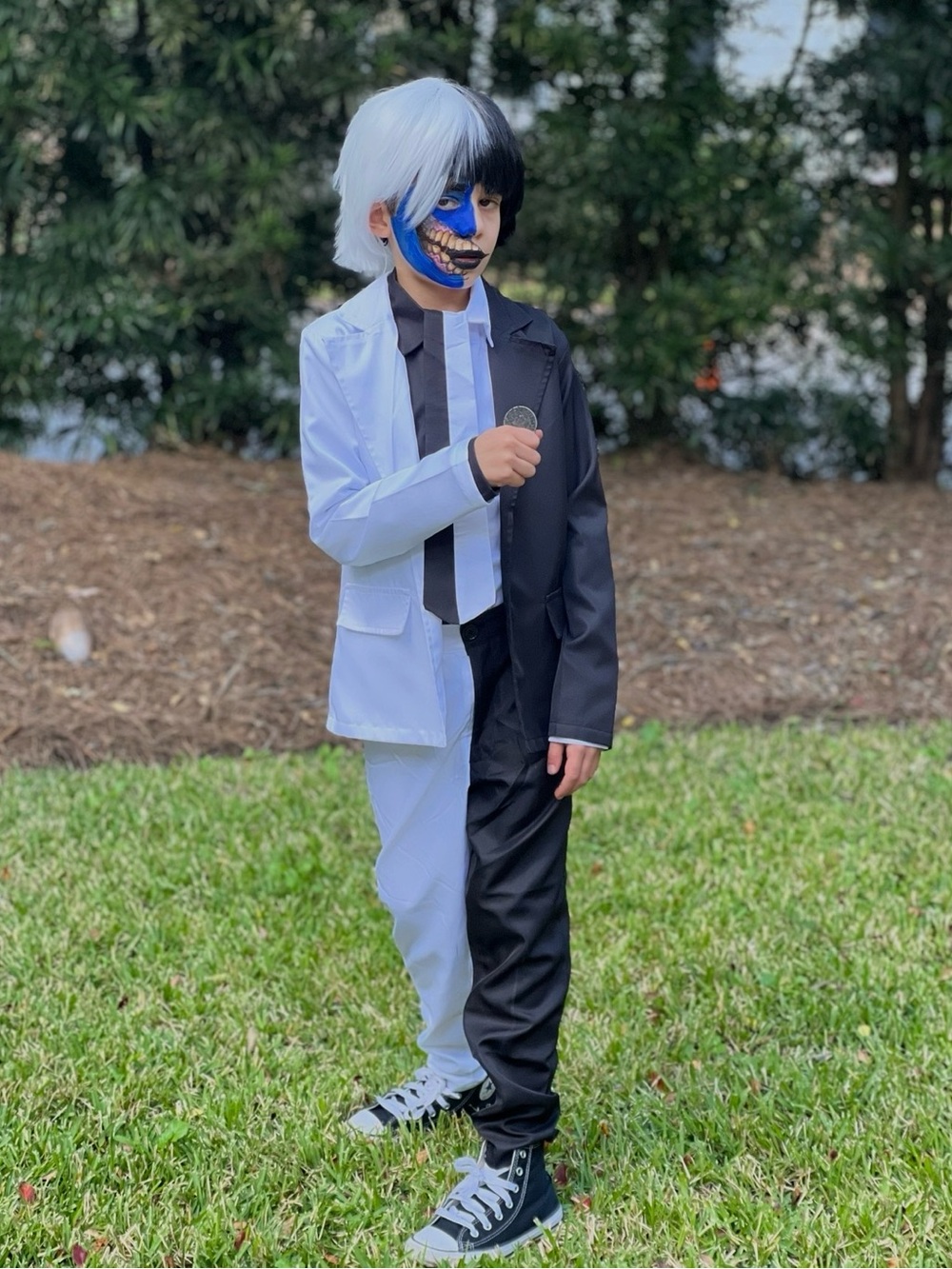 Kids two-face costume Batman villain Halloween costume